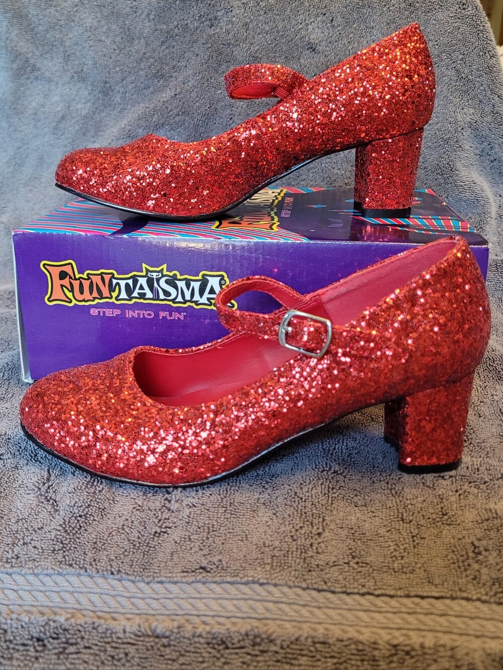Funtasma Maryjane-50G Ruby Red Glitter Mary Jane Heels - Dorothy Costume Shoes